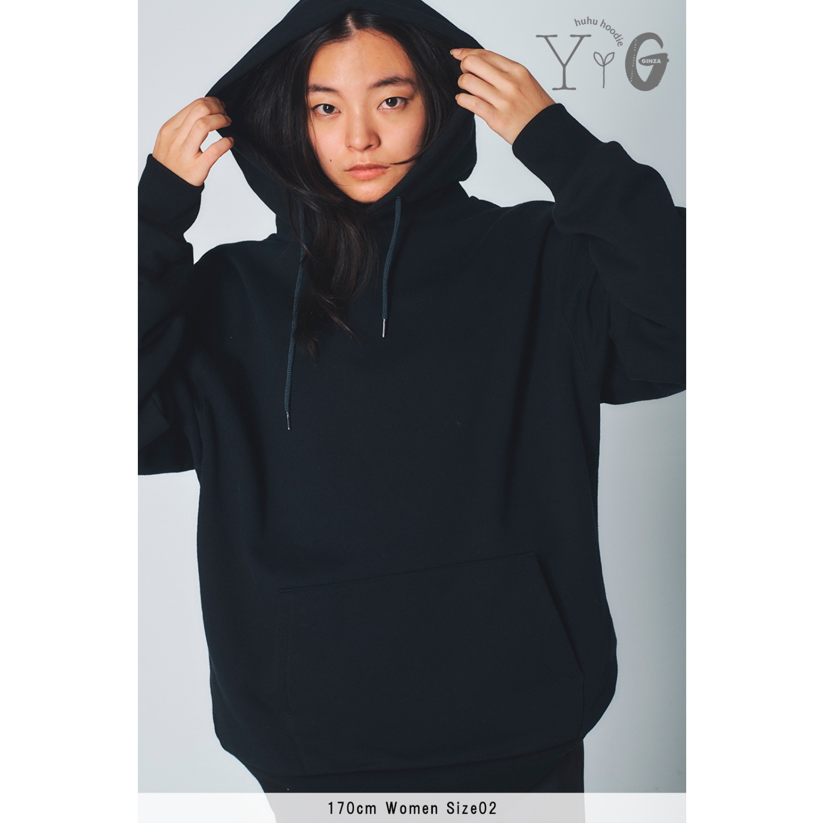 huhu フーディ〉BLACK | Yui Aragaki × Ginza huhu hoodie STORE
